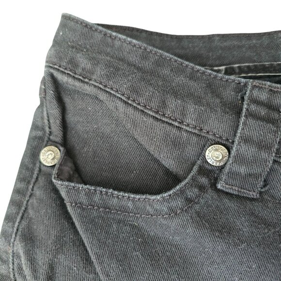 Harley-Davidson Womens Straight-Leg Black Denim Jeans Size 8 Rhinestones JJ3918 - Picture 4 of 11